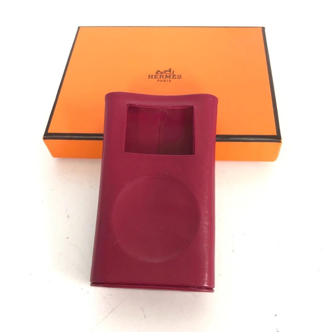 HERMÈS エルメス iPodケース レザーケース ボルドー系カラー 専用箱付