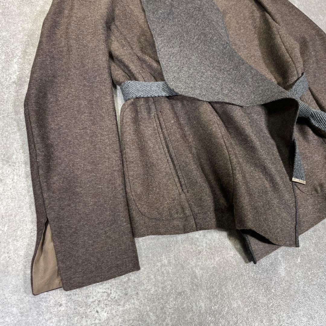 極美品 ブルネロクチネリ　ウール　ジャケット　ベルト　高品質　42 ブラウン