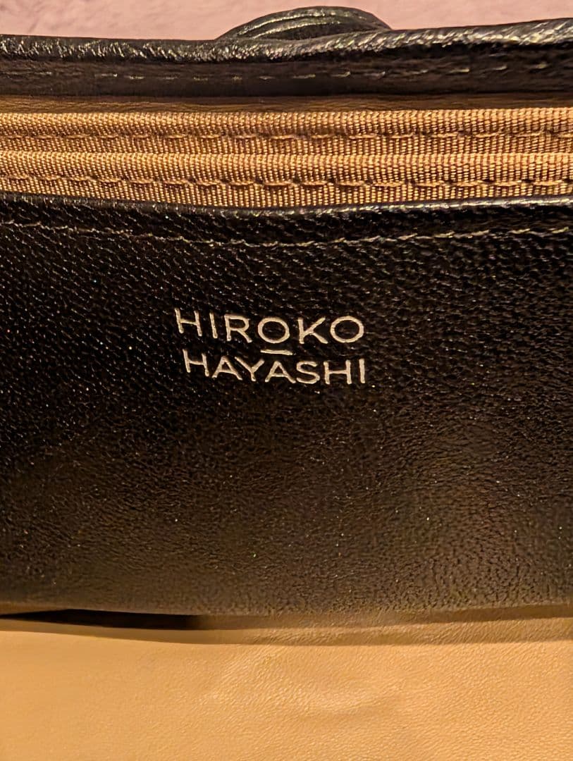 【未使用】ヒロコハヤシ 長財布 HIROKO HAYASHI 麻×レザー素材