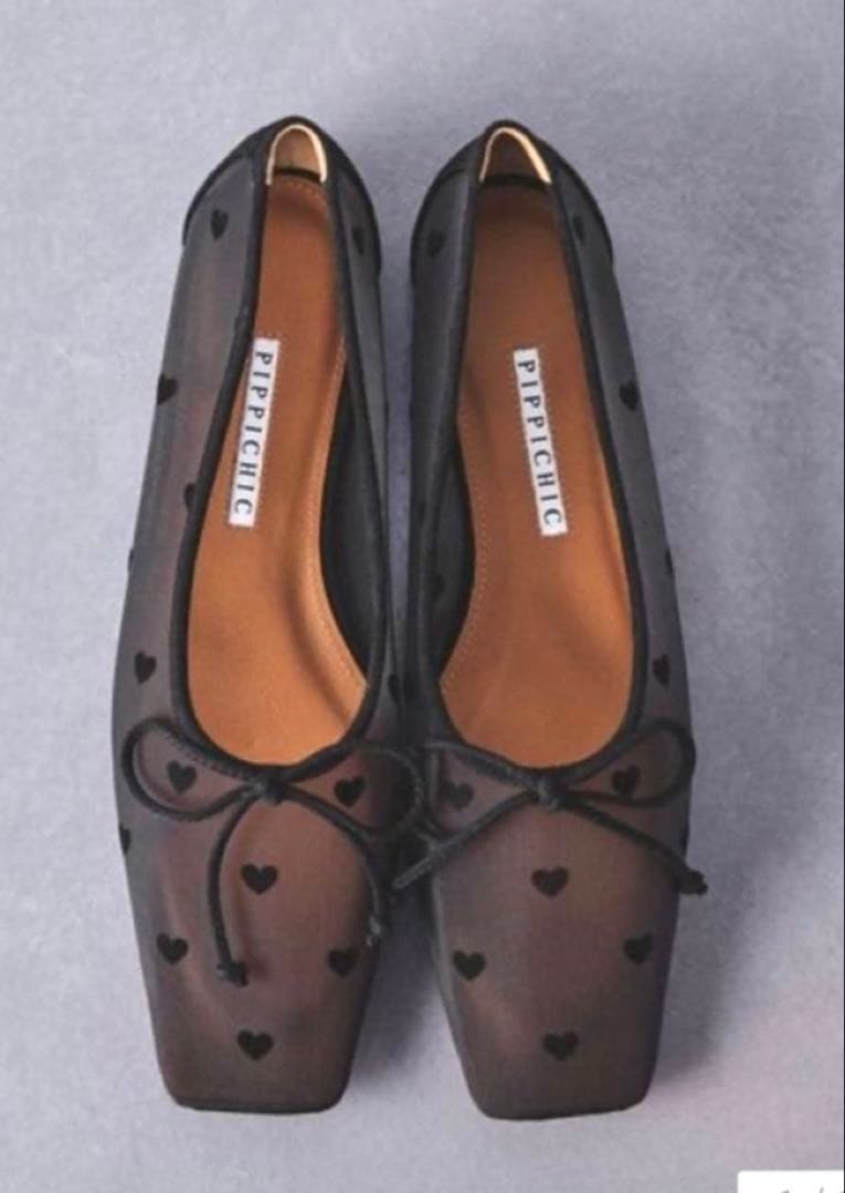 新品　＜PIPPICHIC＞ハート AMBER バレエシューズ