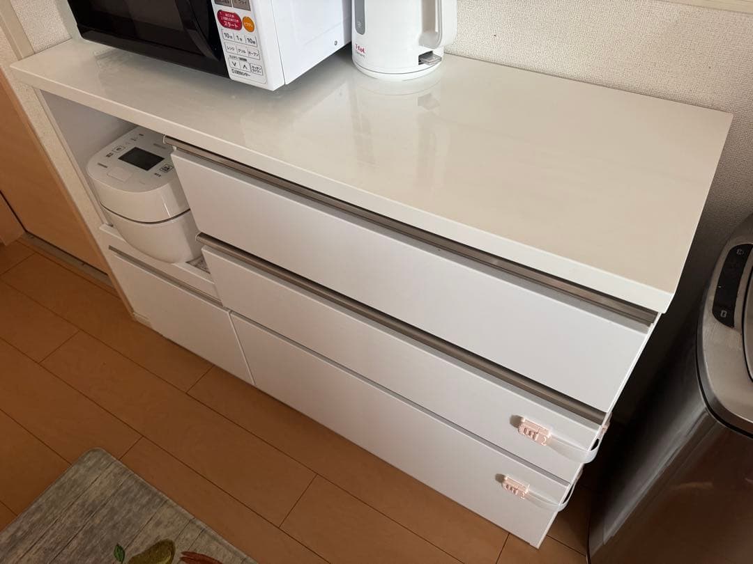 キッチンカウンター　120cm ホワイト　3段