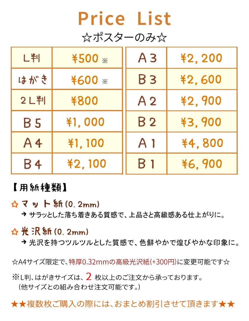 とし☆A2ポスター4枚☆おまとめ割引