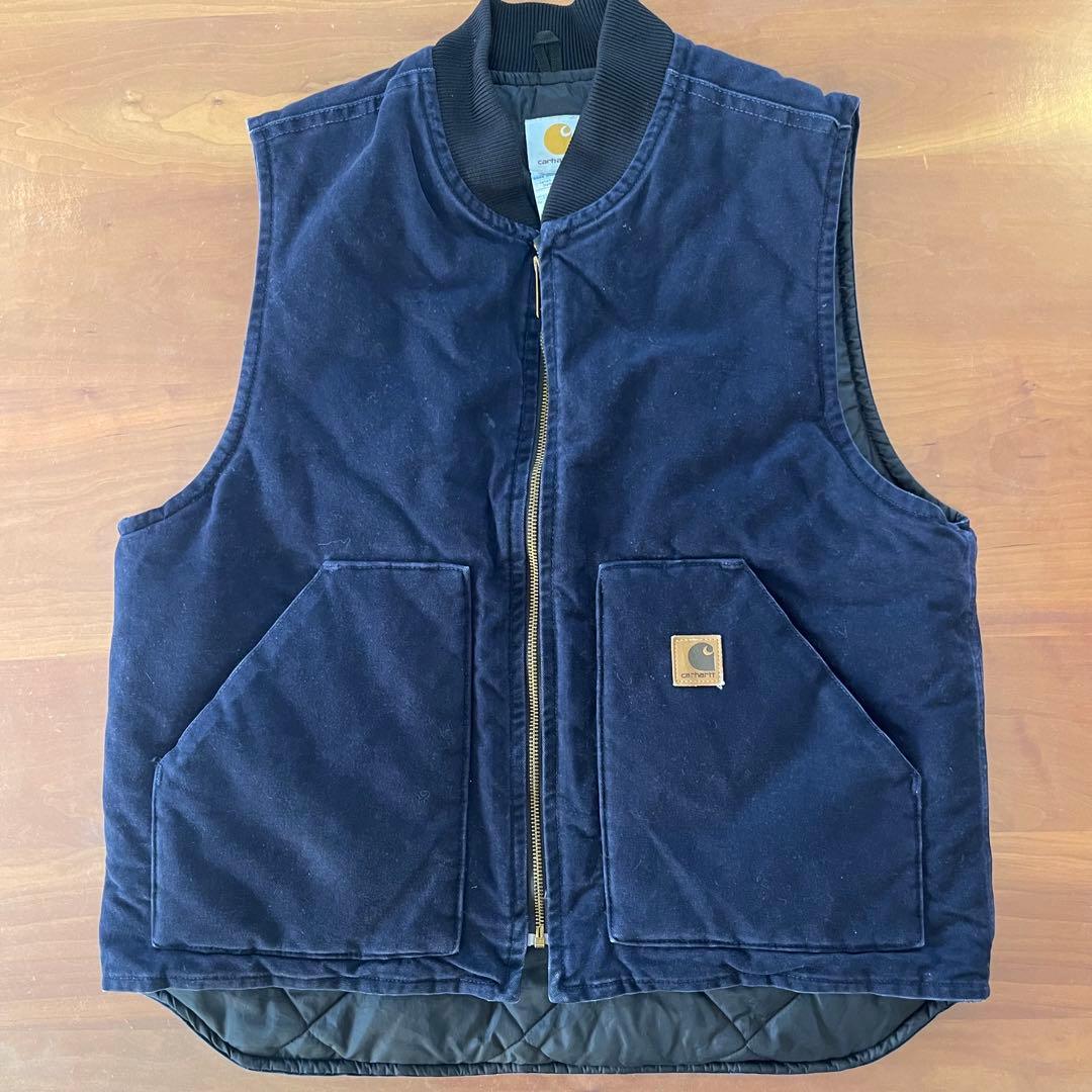 カーハート V02 ダックベスト MDT USAアメリカ製 紺色Lサイズ