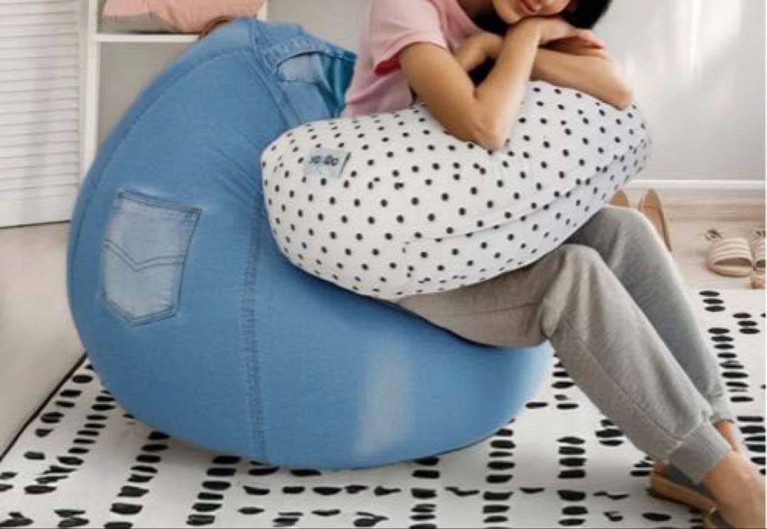 新品，未使用品 yogibo ドロップデニムカバーポケット付き