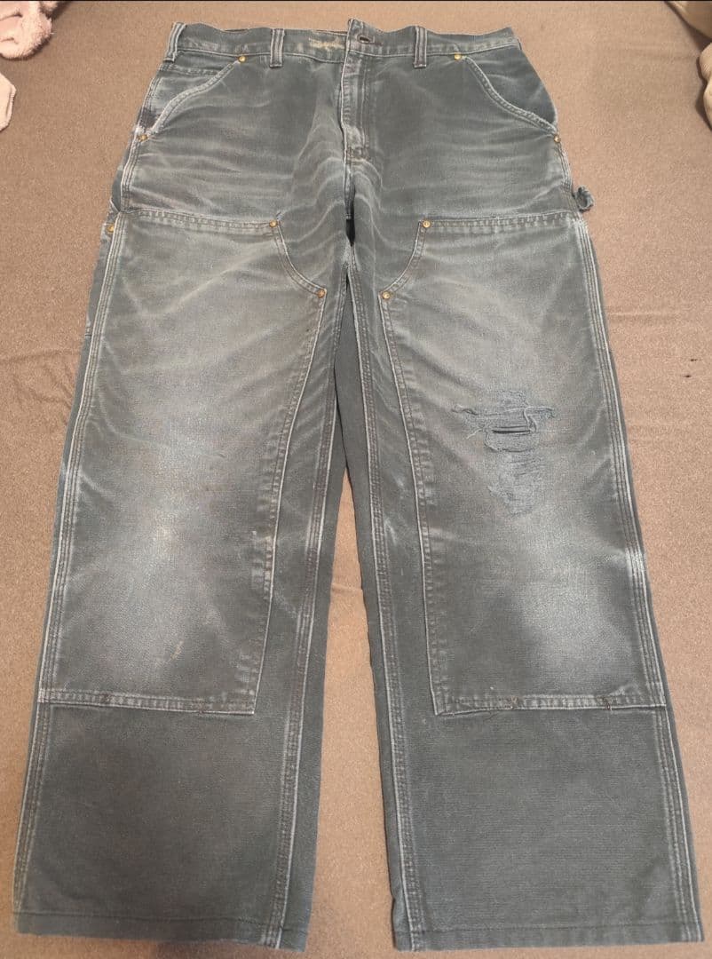 神フェード carhartt ダブルニーペインターパンツ B01 BLK 　34