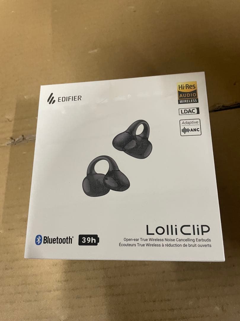 EDIFIER LolliClipオープンイヤーイヤホン ワイヤレスイヤホン 黒