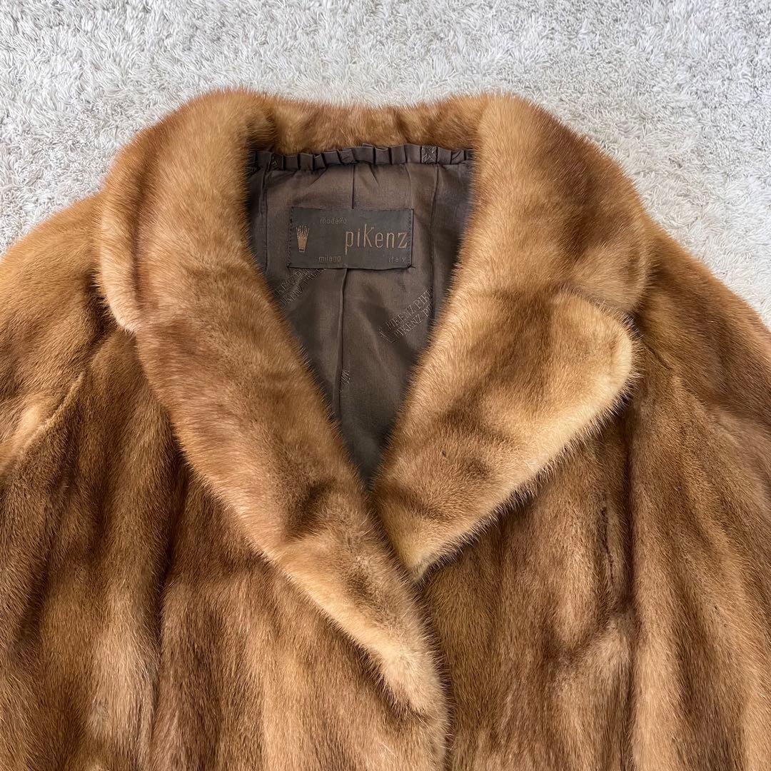 デミバフミンク ミンク 艶 柔らか 女優襟 ファーコート 本毛皮