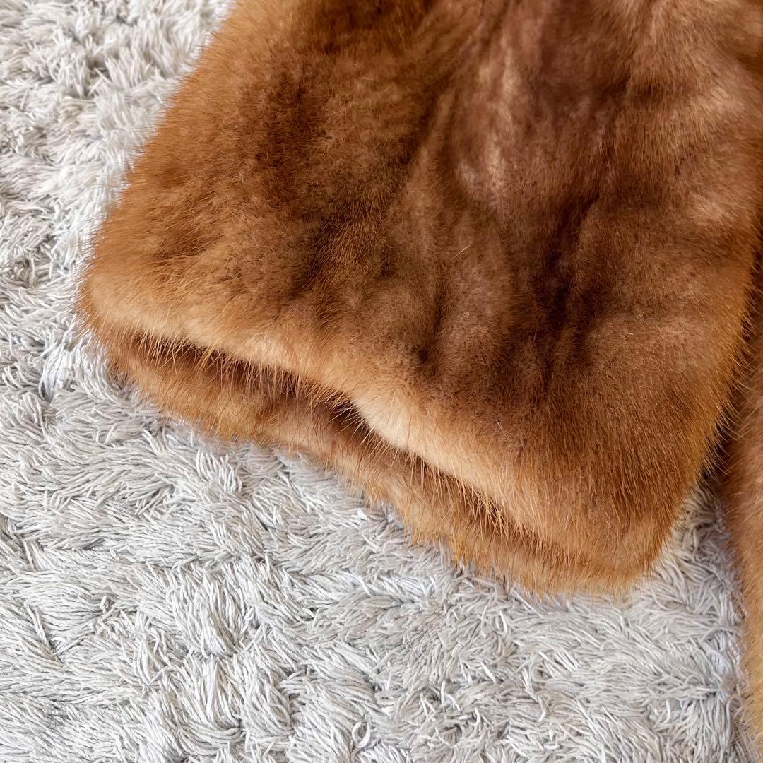 デミバフミンク ミンク 艶 柔らか 女優襟 ファーコート 本毛皮