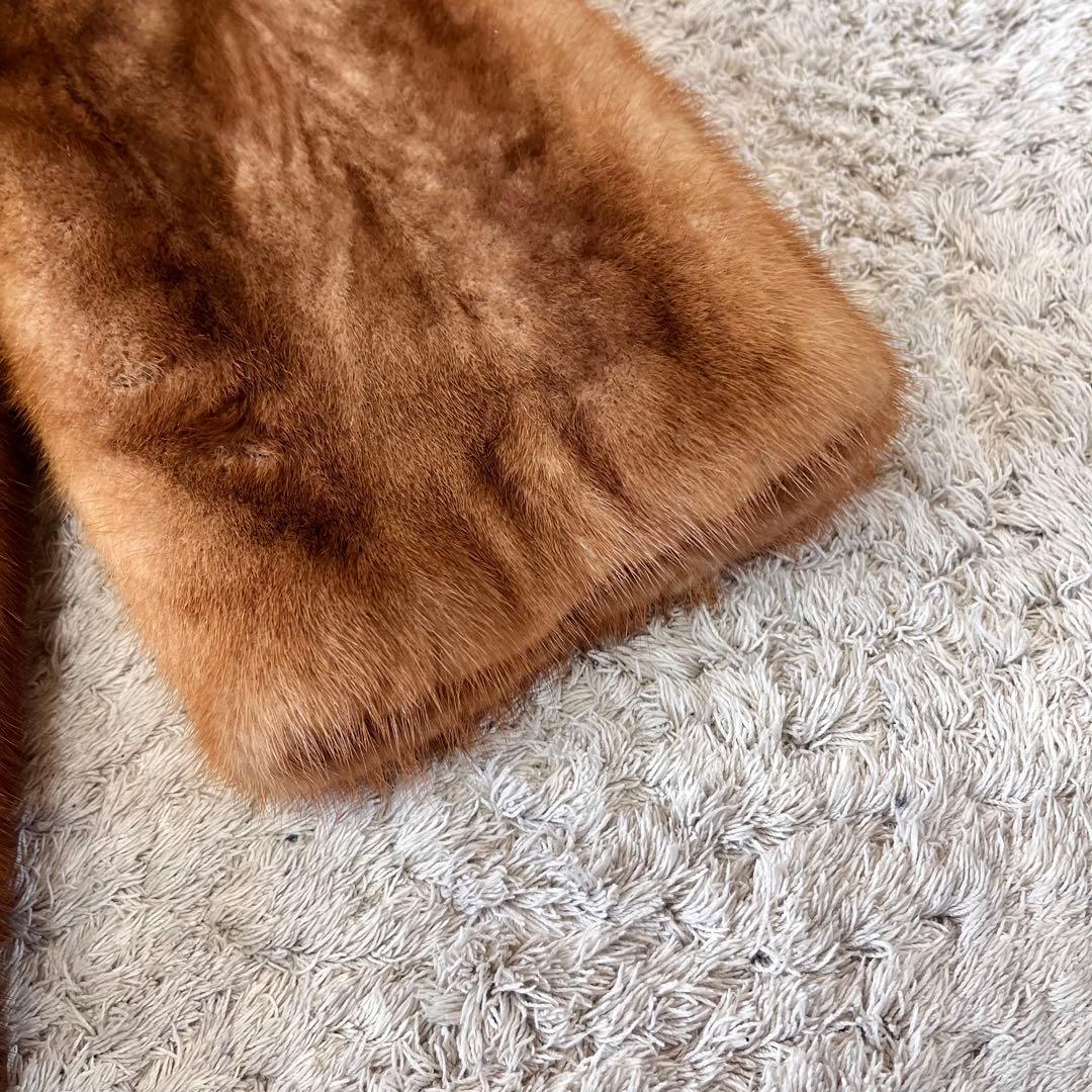 デミバフミンク ミンク 艶 柔らか 女優襟 ファーコート 本毛皮