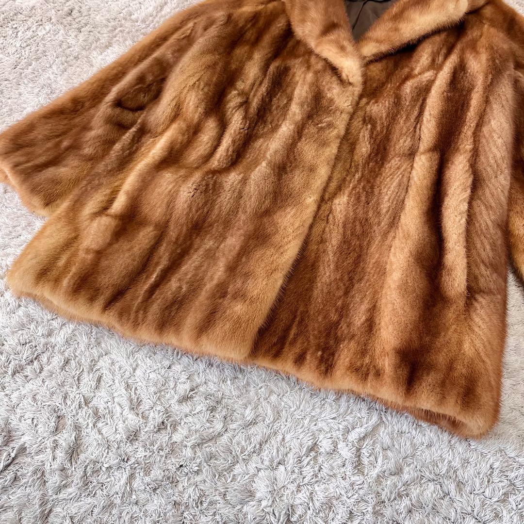 デミバフミンク ミンク 艶 柔らか 女優襟 ファーコート 本毛皮