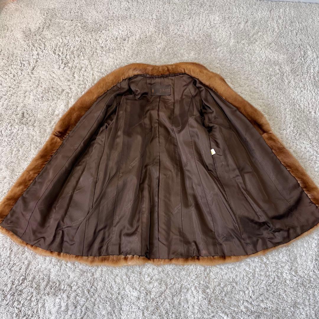 デミバフミンク ミンク 艶 柔らか 女優襟 ファーコート 本毛皮