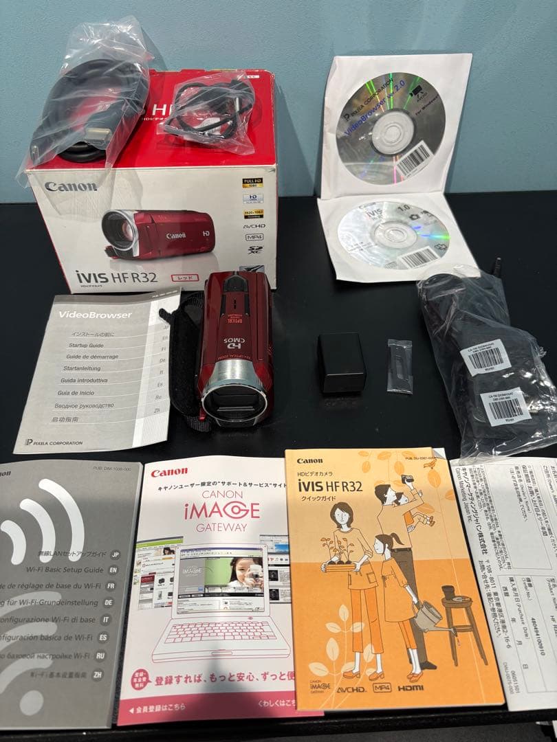 美品　Canon iVIS HF R32 レッド　元箱　付属品有り　キャノン