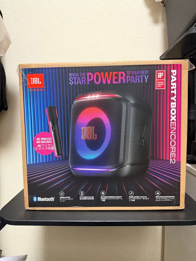 マイク&純正カバー付き JBL PARTYBOX ENCORE 2