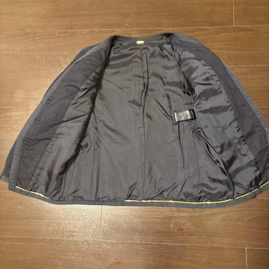 ドゥーズィエムクラス　ネイビーtweed Vネック ジャケット