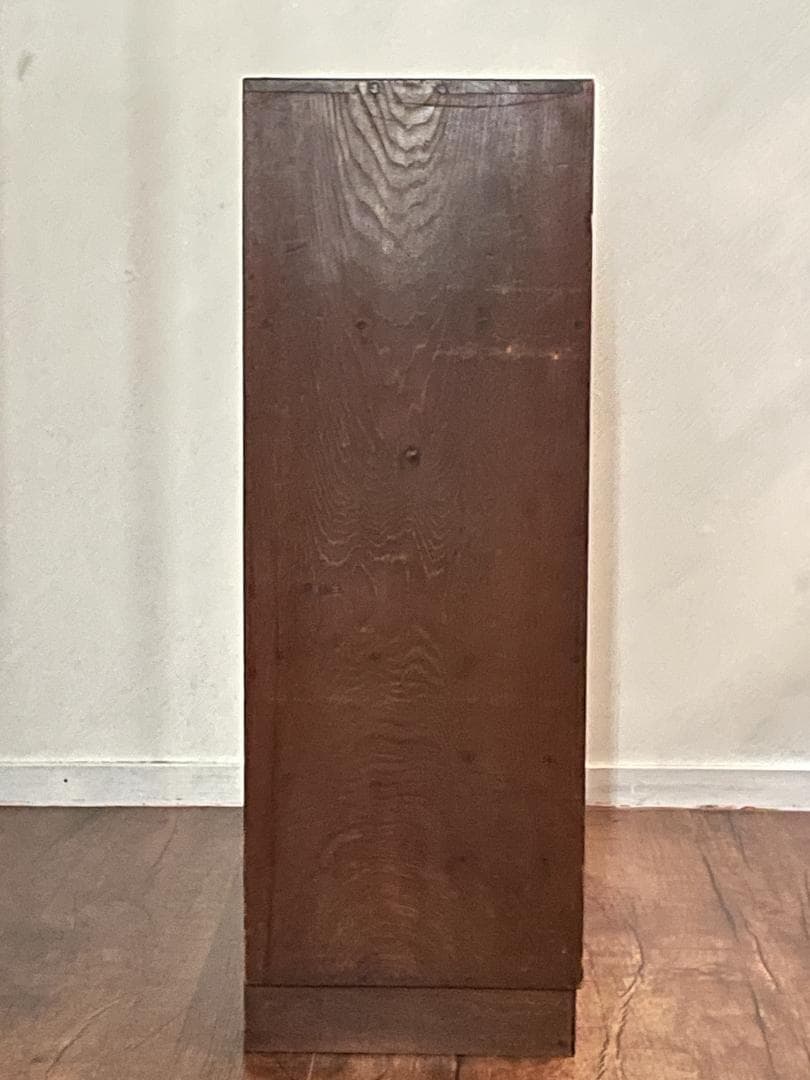 【昭和レトロ】茶ダンス｜収納棚｜ガラス戸付き｜キズあり｜木目調｜ヴィンテージ家具