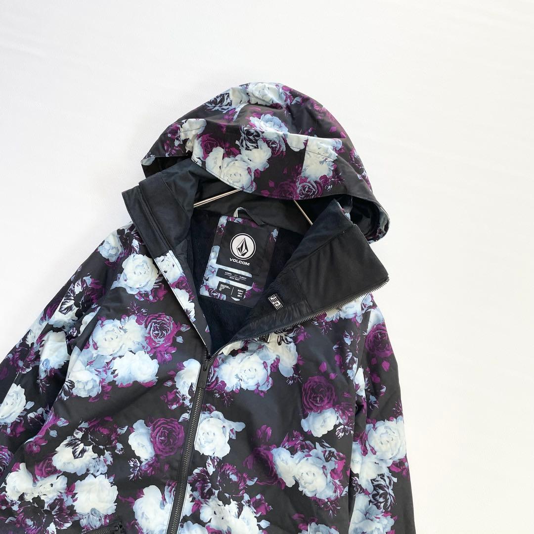 4440【新品タグ付き】ボルコム スノボウェア ジャケット 花柄 レディース 黒