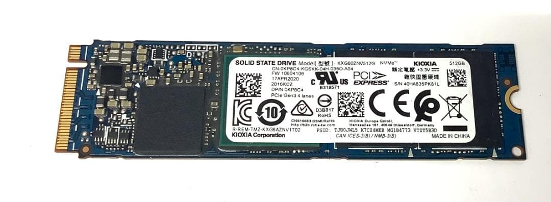 ②-WA528-KIOXIA NVMe 512GB SSD 1点