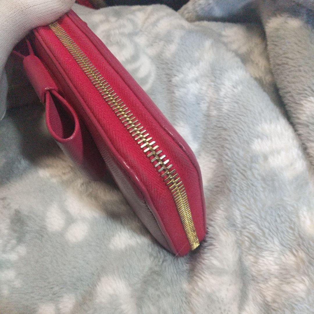 PRADA サフィアーノラウンドファスナー 長財布 リボン付き