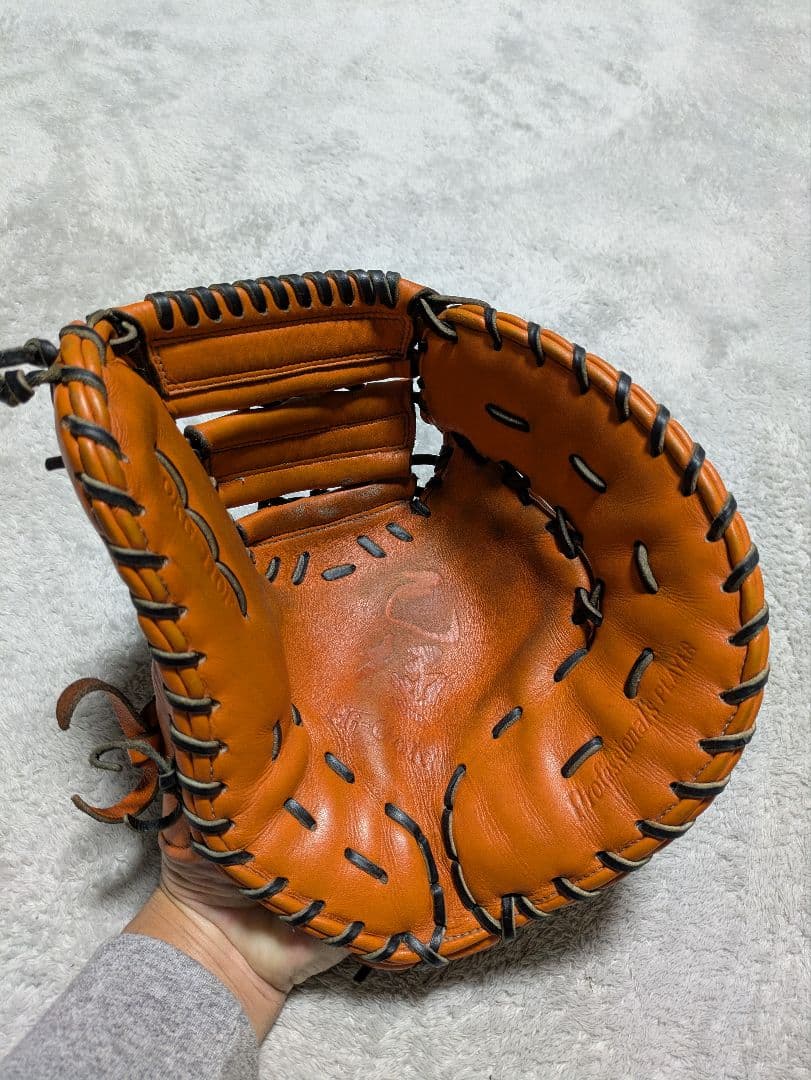 ハイゴールド 一般軟式用ファーストミット　オレンジ