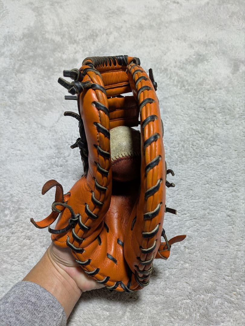ハイゴールド 一般軟式用ファーストミット　オレンジ