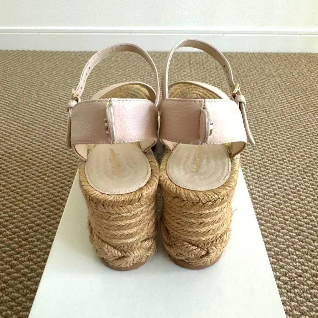 【最終値下げ❣️】フェラガモ　ウェッジソールサンダル ピンク レザー 24