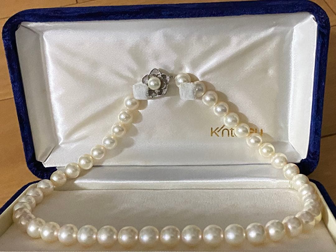 値下げ　百貨店購入　極美品　9ミリ　パールネックレス　44珠