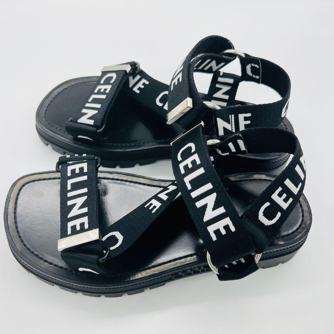 セリーヌ レオストラッピー　ベロクロ　24cm相当 サンダル ブラック