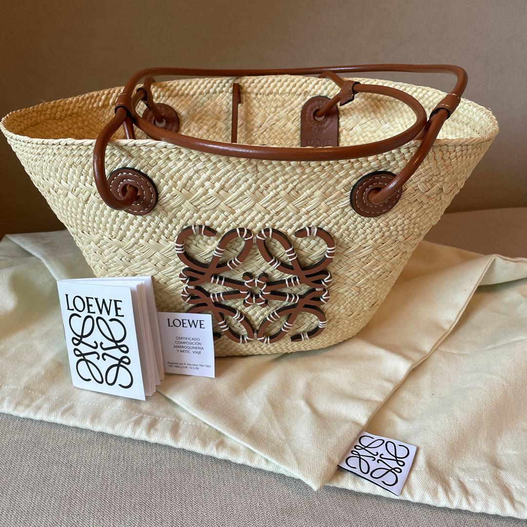 【美品】ロエベ アナグラム　バスケットバッグ　スモール　かごバッグ