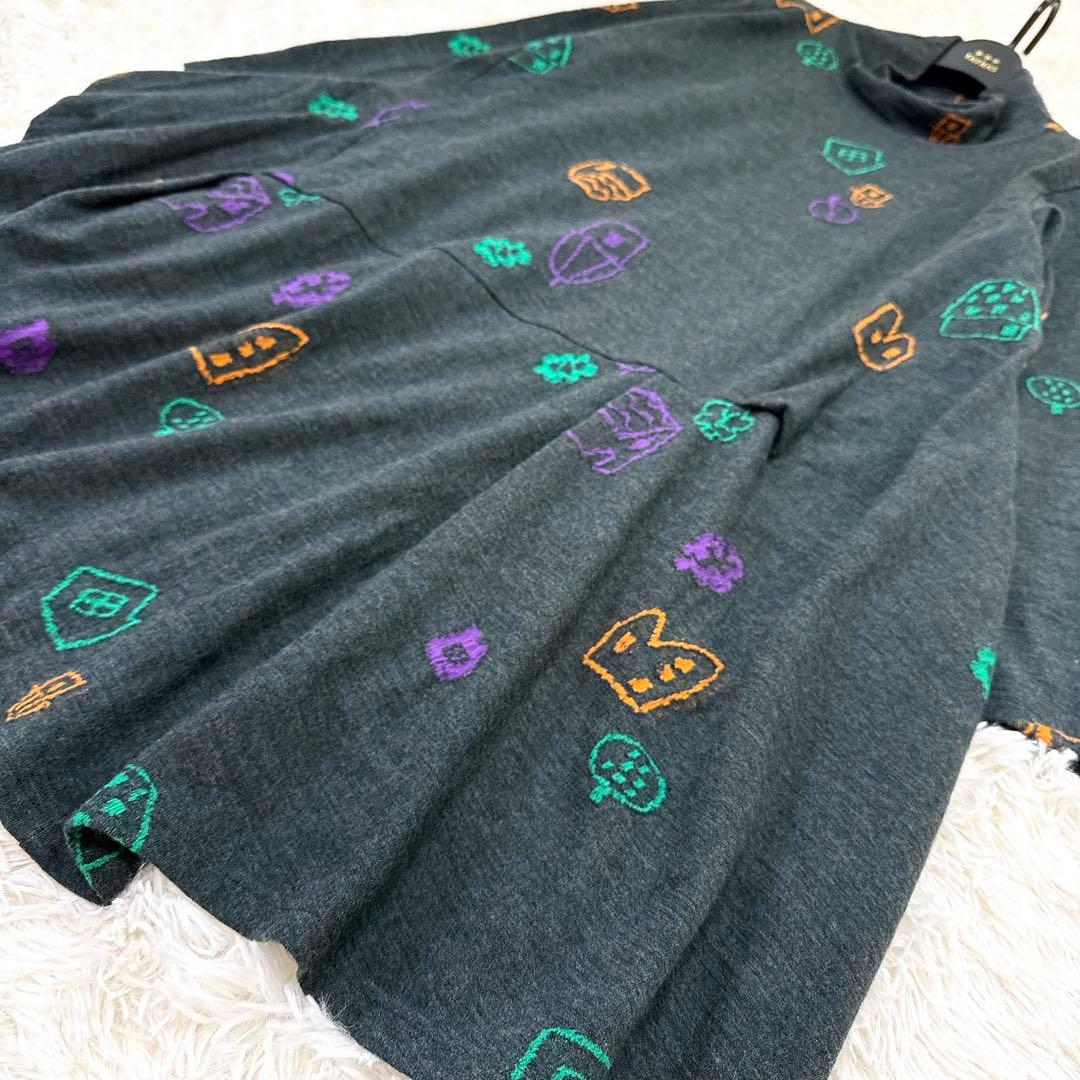 [美品✨2023] 慈雨 センソユニコ　ワンピース　変形　刺繍　ハイネック　40