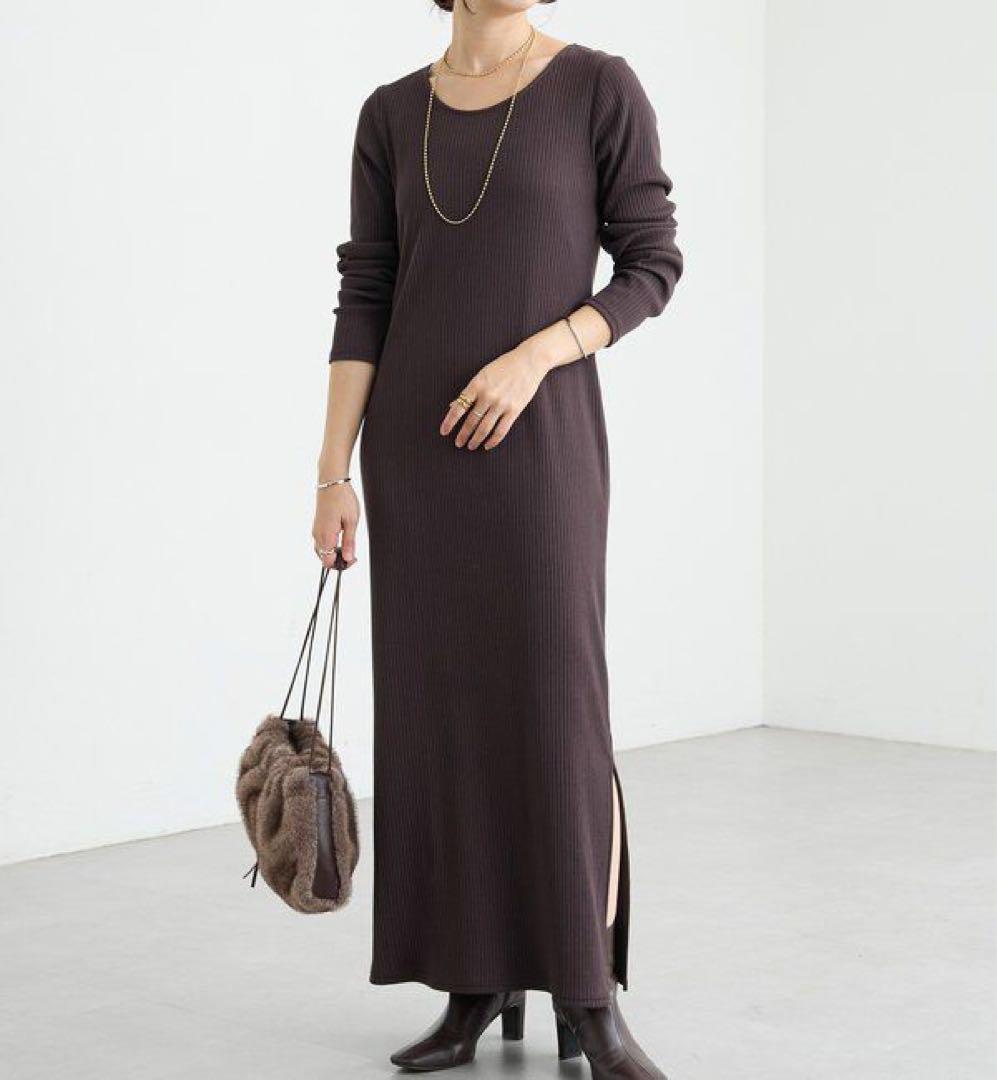 【全骨格細見え】NEW2WAYロングリブワンピース