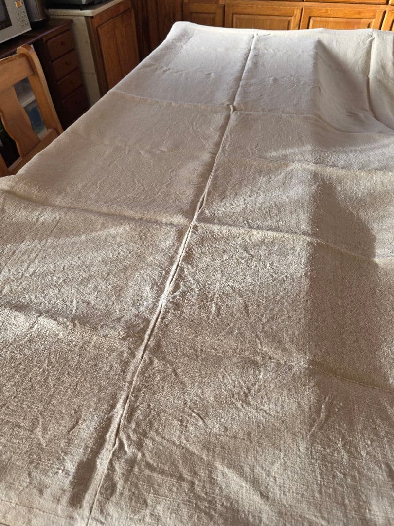 フランスアンティーク 1900年 ホームスパン リネンシーツ　220×230cm