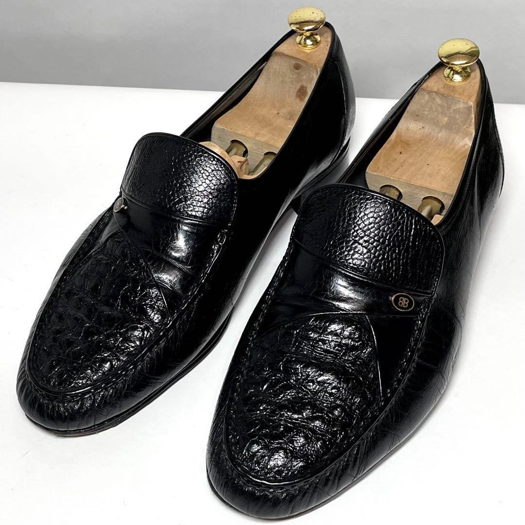 【最高級✨️】BALENCIAGA オーストリッチコンビローファー ブラック 革靴