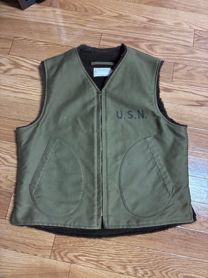 トイズマッコイ　U.S.N. デッキベスト　アルパカベスト オリーブ