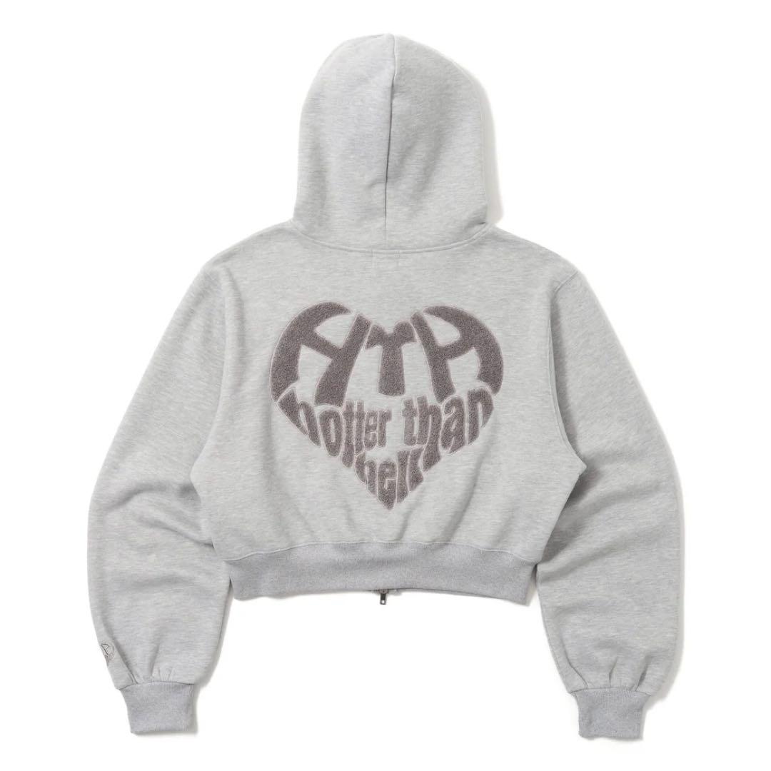 トップス HTH glitter heart logo zip hoodie