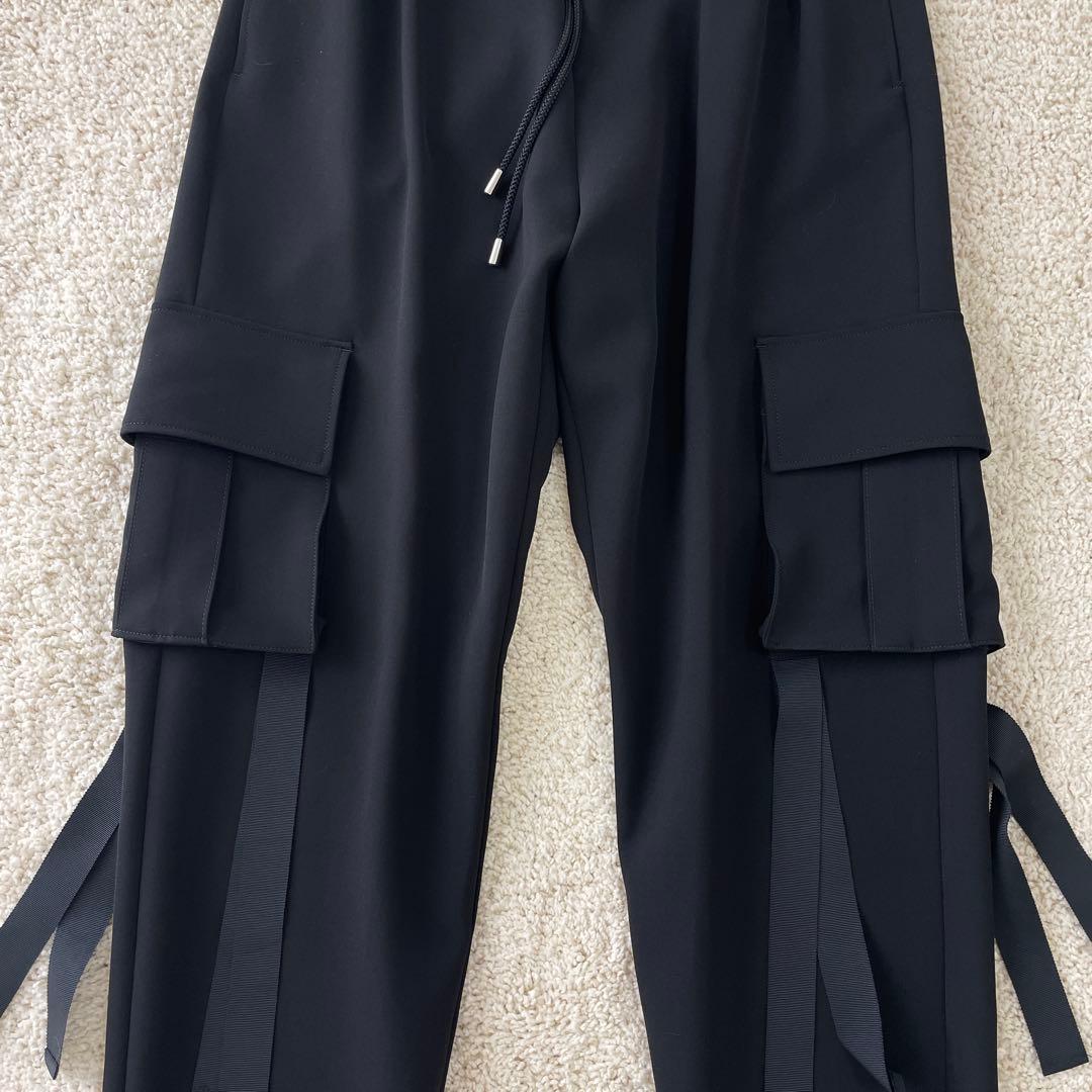 タグ付き美品♡ ボーダーズアットバルコニー カーゴパンツ ブラック ゴム 38