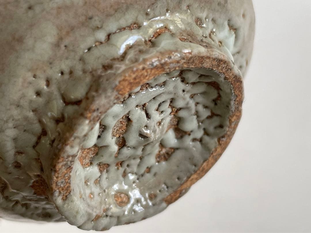 陶芸家　武末日臣　井戸　杯　盃　ぐい呑　酒器　平盃　梅花皮　共箱　李朝　唐津