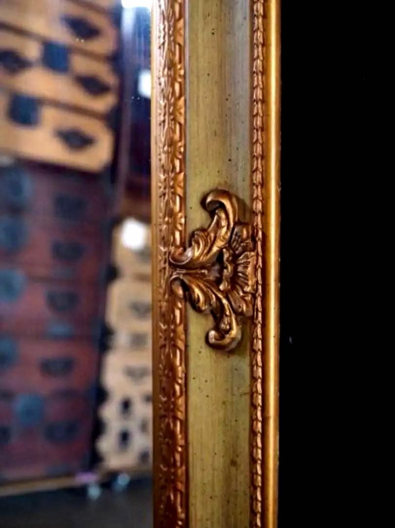 50’s-60’s 英国製ヴィンテージ 装飾的な金色のスタンドミラー UK 姿鏡