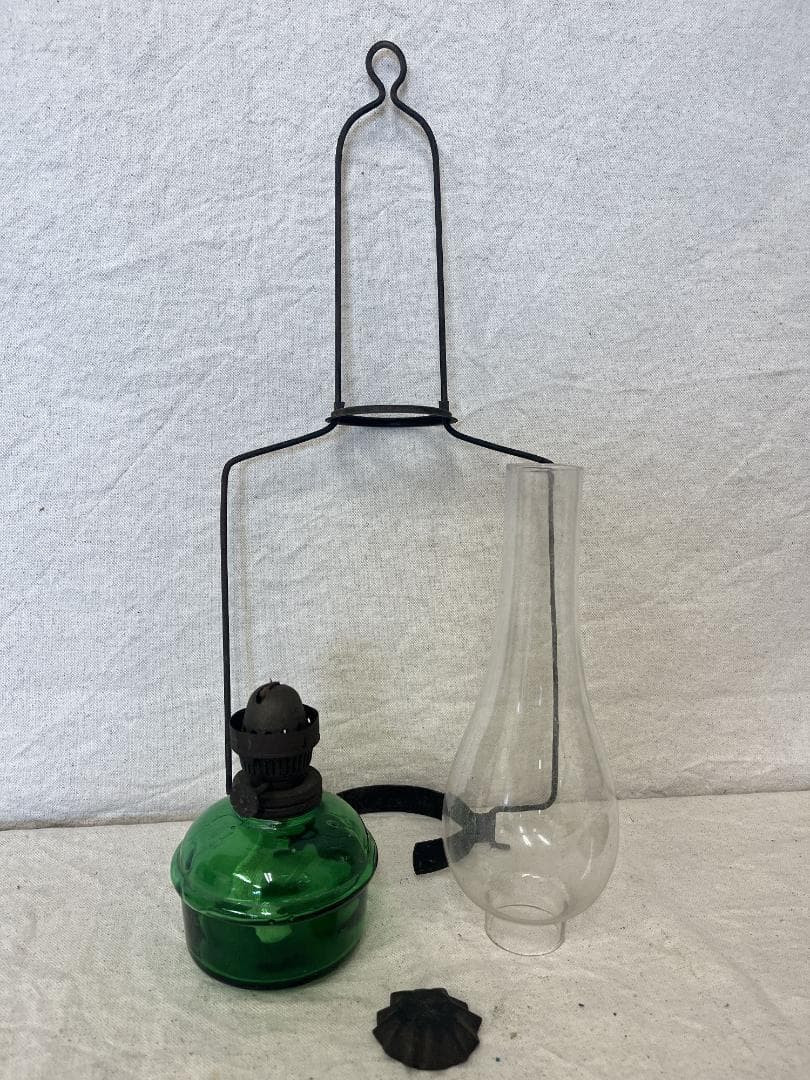 レトロ【オイルランプ】 北一硝子？ヴィンテージランプ