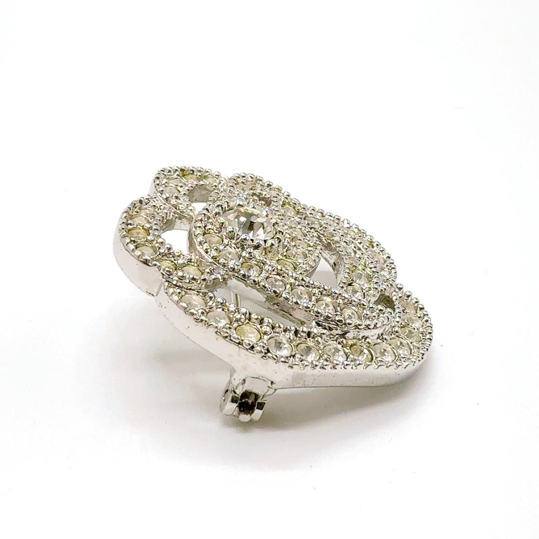 ◇クリスチャンディオール◇メタル/ローズ/ブローチ/シルバー/カメリア/フラワー