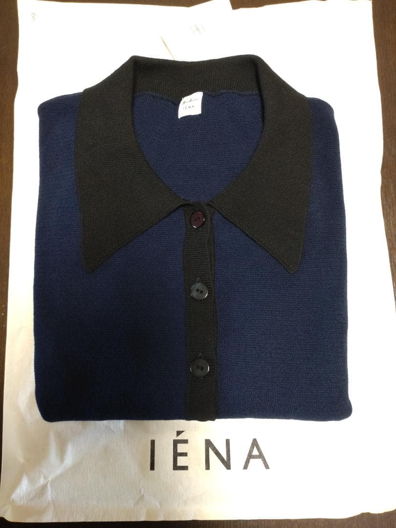 【自宅試着のみ】イエナIENA Bポロシャツニット ネイビー