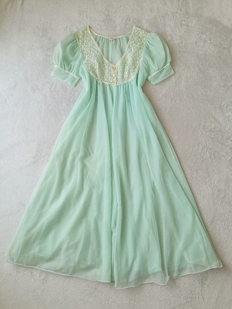 カナダヴィンテージ 70年代ユニオンメイドランジェリードレス ガウン ネグリジェ