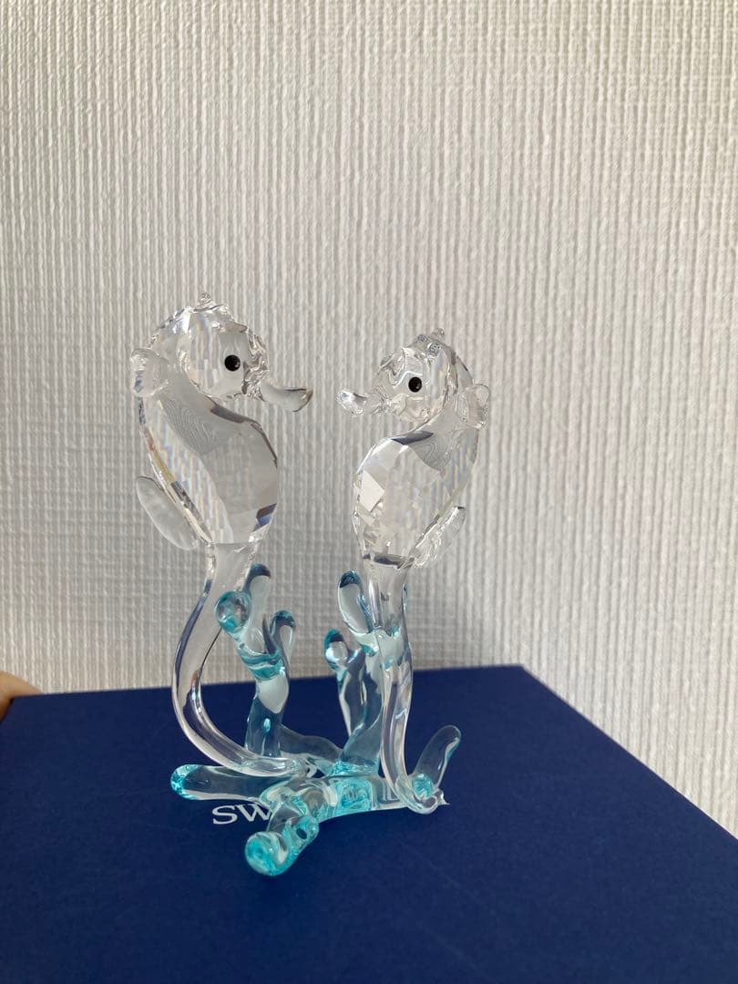 未使用品☆スワロフスキー社製　クリスタルガラスの置物　タツノオトシゴ