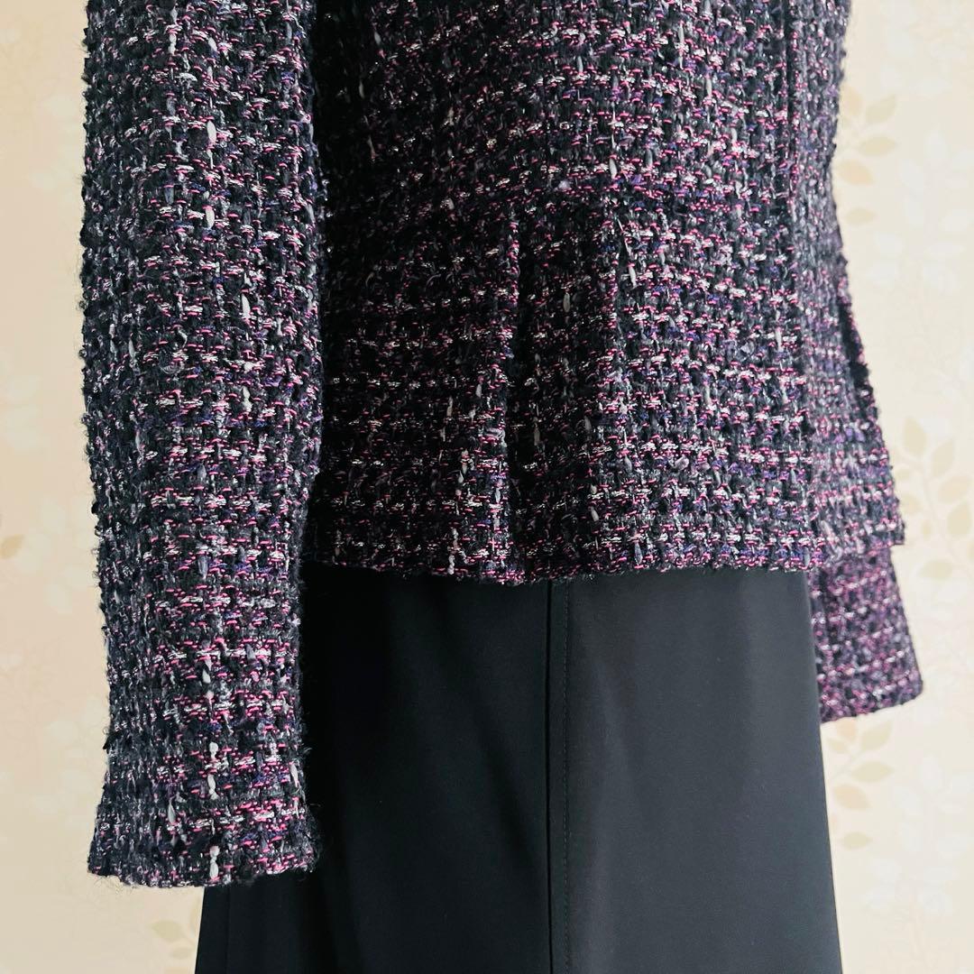 【ANAYI】華やかセットアップ　ノーカラージャケット３６＆フレアスカート７