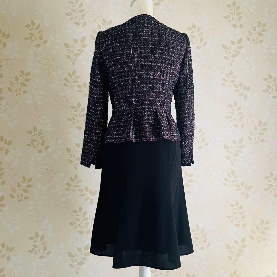 【ANAYI】華やかセットアップ　ノーカラージャケット３６＆フレアスカート７