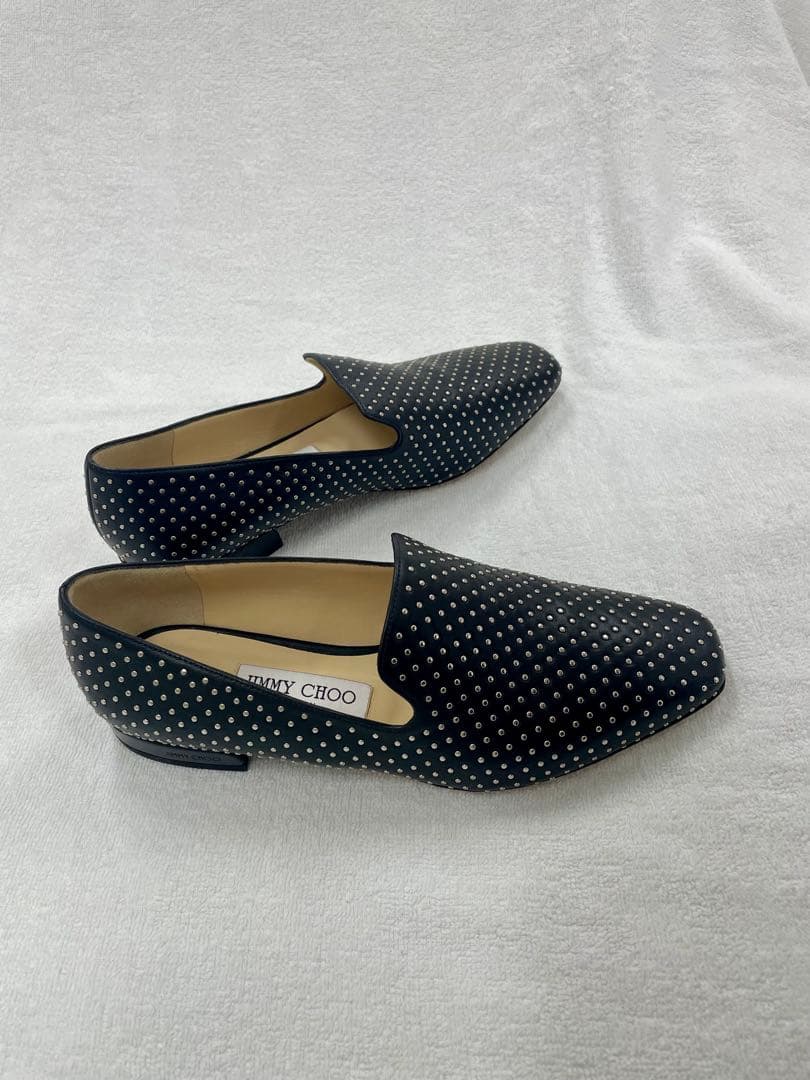 み*に様 Jimmy Choo スタッズ付き パンプス ローヒール 37 1/2