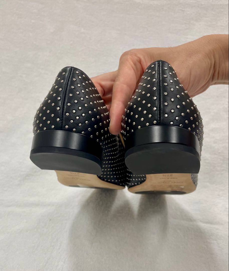 み*に様 Jimmy Choo スタッズ付き パンプス ローヒール 37 1/2