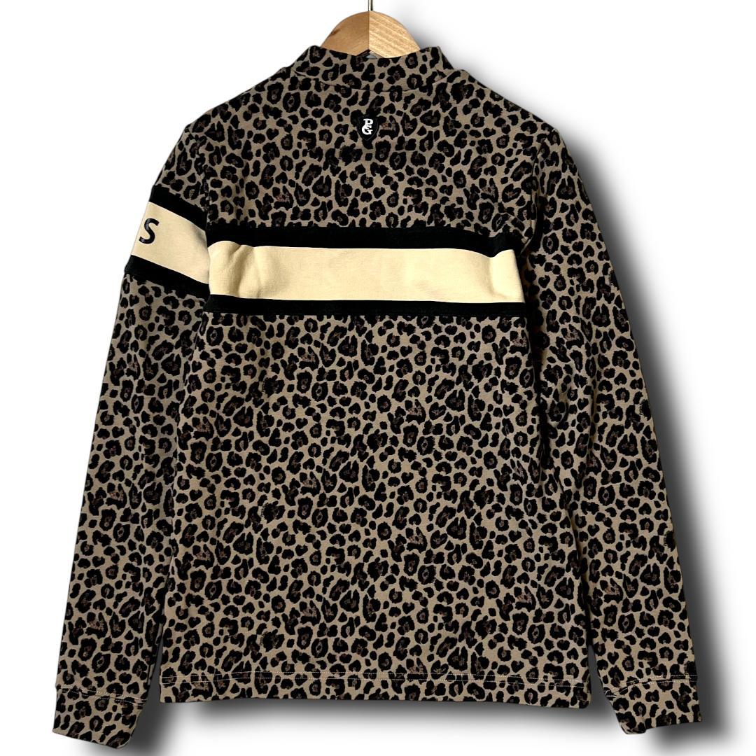 1 新品 定価2万 パーリーゲイツ レオパード ハイネックシャツ ヒョウ柄