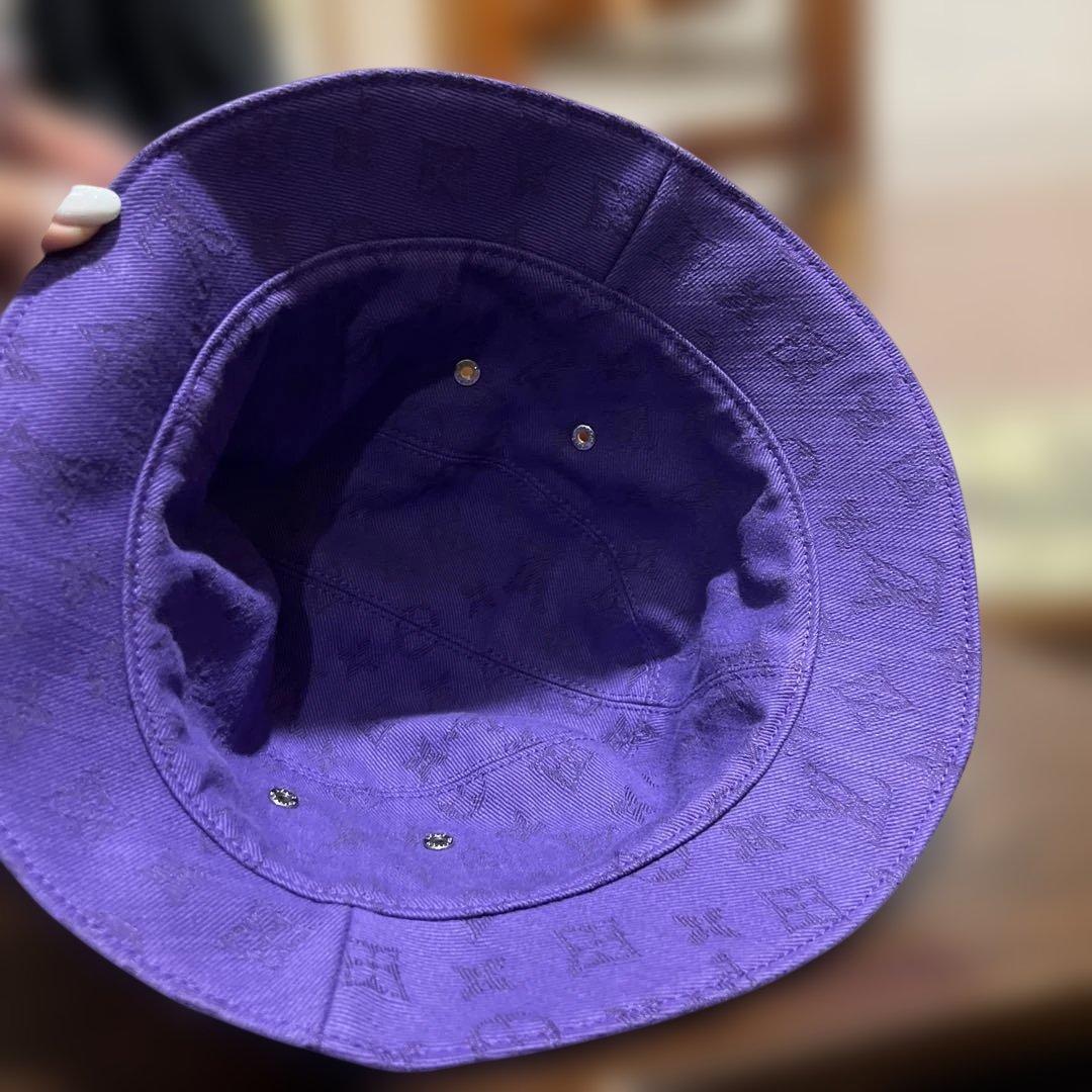LOUIS VUITTON バケットハット 黒 紫 リバーシブル