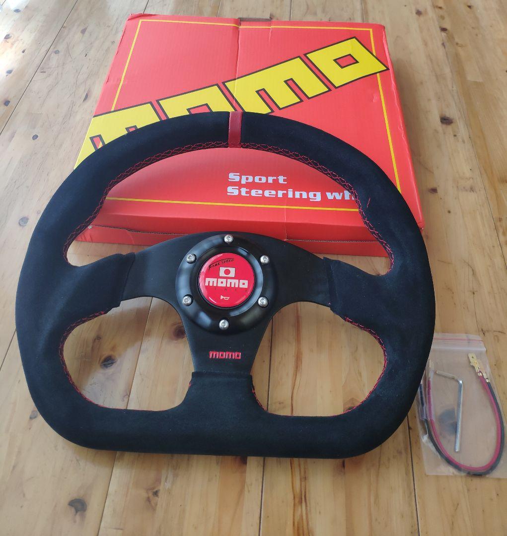 新品・未使用・現品限り・Dタイプ スエード革ステアリング レーシング