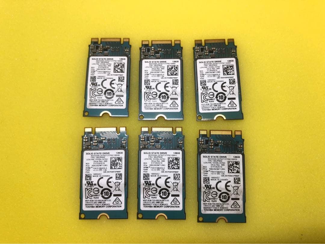 【TOSHIBA製/動作品】m.2 nvme 128GB 6枚